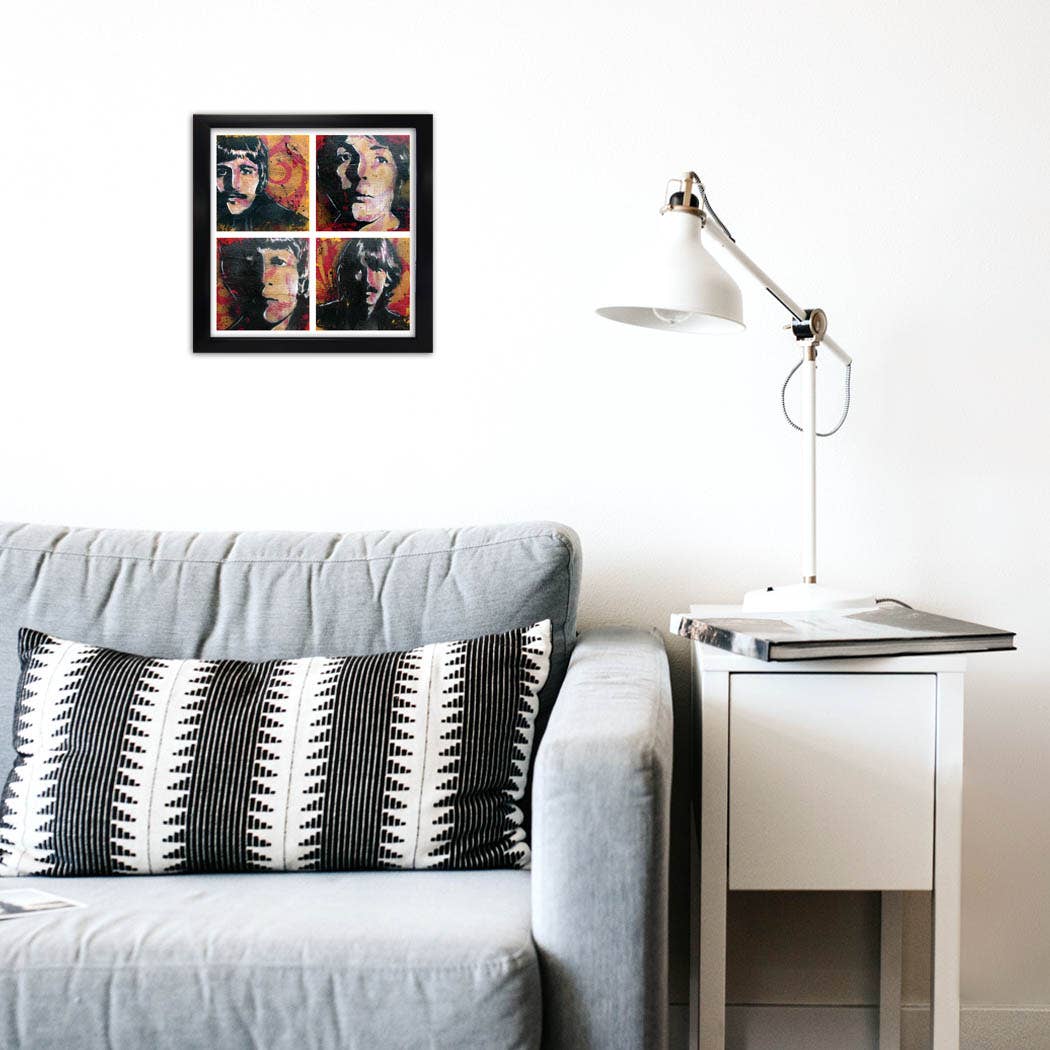 The Beatles Fab 4 Art Print 12 x 12"