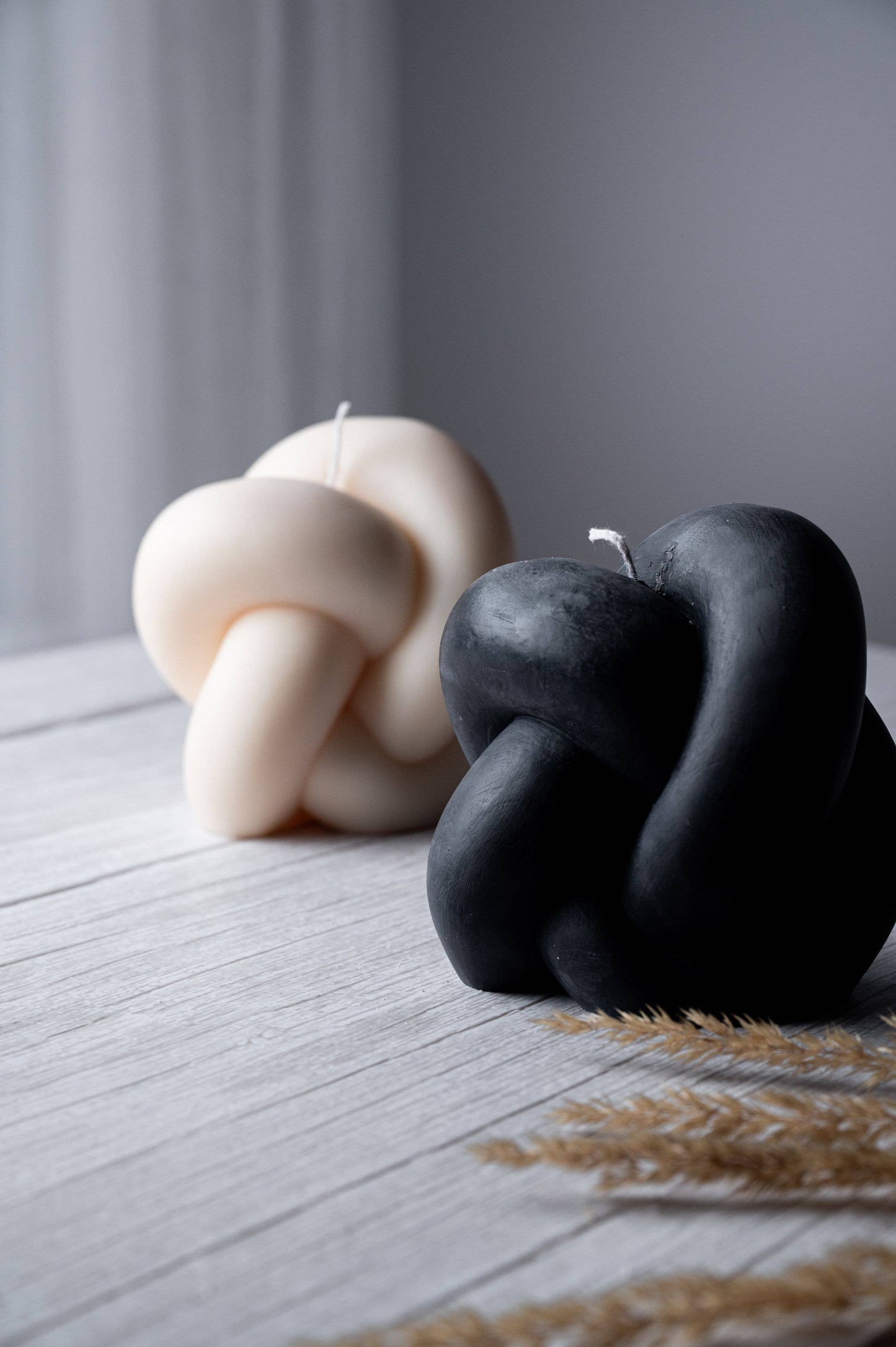 Large Soy Knot Candle | Chain Link | Aesthetic Candle - ChampagneRose / uncoloured