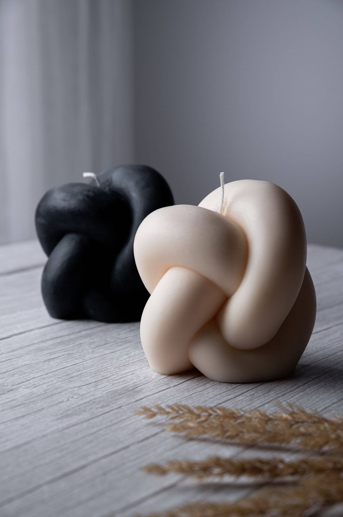 Large Soy Knot Candle | Chain Link | Aesthetic Candle - ChampagneRose / uncoloured
