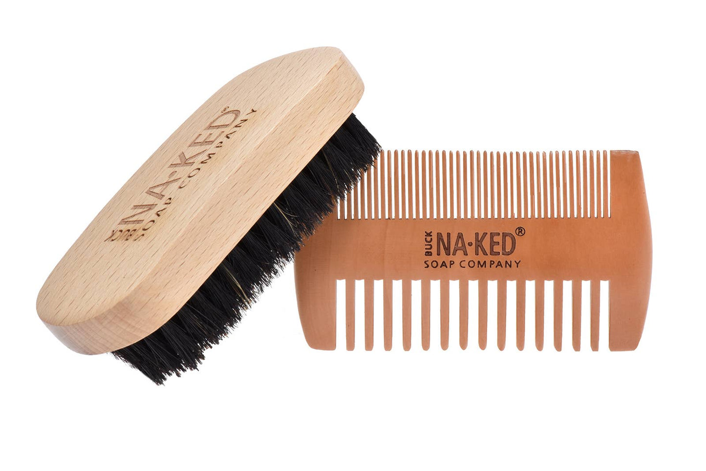 Bamboo Beard Brush + Comb Set