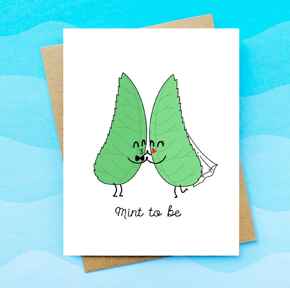 Top Hat and Monocle - Mint to Be Wedding Card
