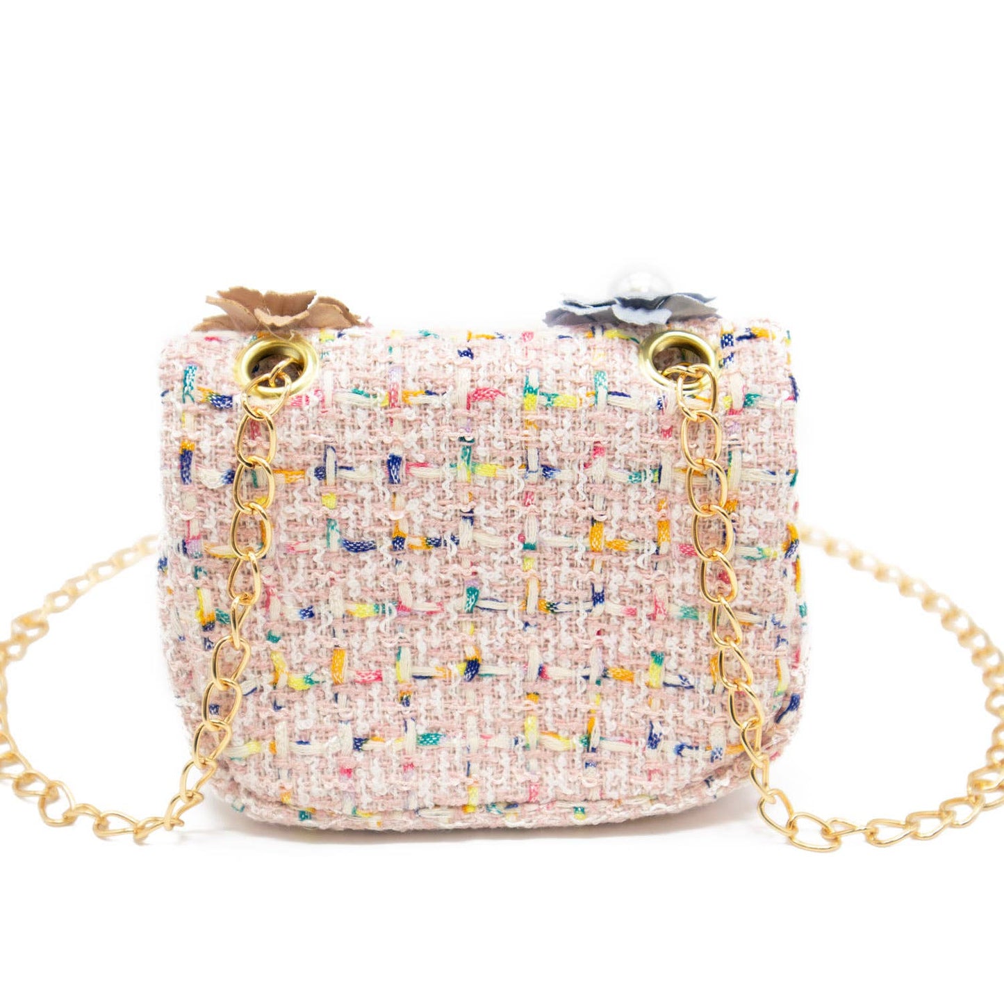 Bewaltz - Mini Tweed Pearly Florals Crossbody - Pink