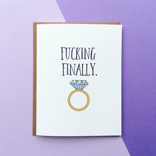Top Hat and Monocle - Finally Wedding Card